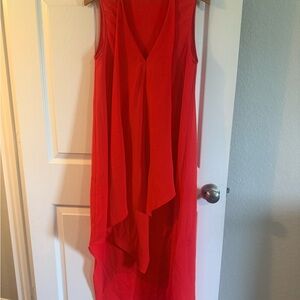 Adelyn Rae Red Sleeveless V-Neck Cocktail Dress